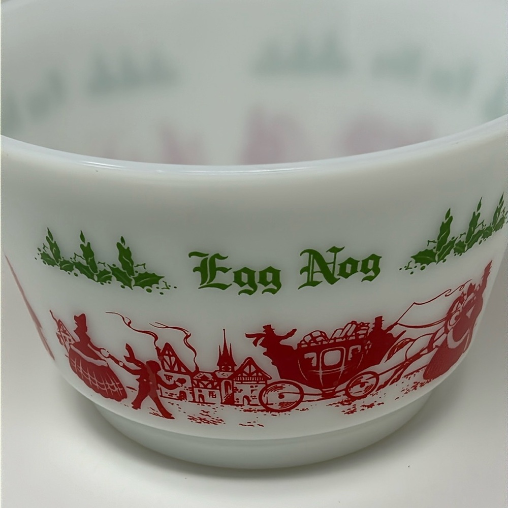 Hazel Atlas Vintage Egg Nog Bowl Milk Glass 1950's